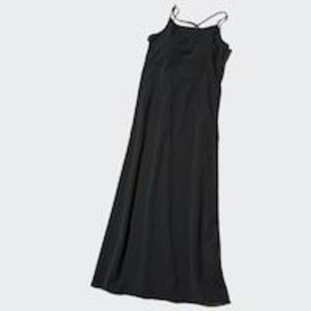 ✨Uniqlo Crepe Jersey Bra Camisole Black Sz XS Dress✨ - Picture 3 of 11